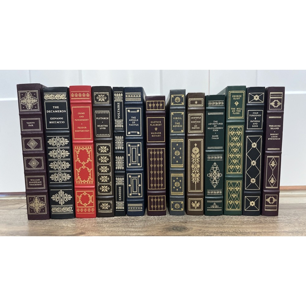 Lot of 13 Franklin Library Books Crime & Punishment Vanity Fair Treasure Island